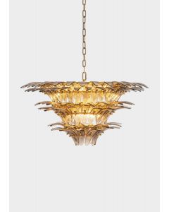 Italo Brushed Brass & Smoked Glass Chandelier